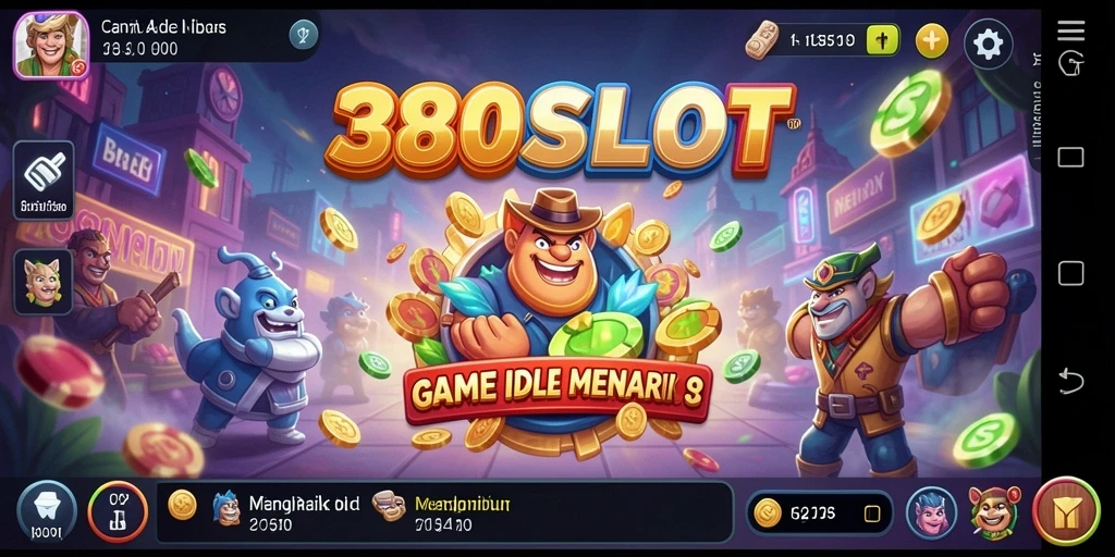 Screenshot gameplay 380SLOT dengan mesin slot yang berputar.