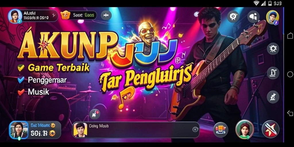 Screenshot gameplay AKUNJP menampilkan interaksi musik yang seru.