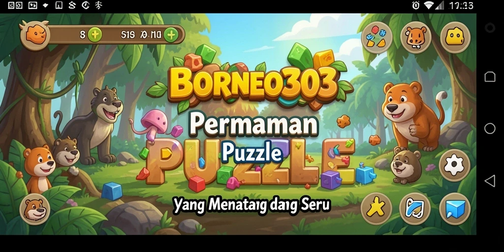 Tampilan gameplay seru dari BORNEO303 dengan berbagai tantangan Puzzle.