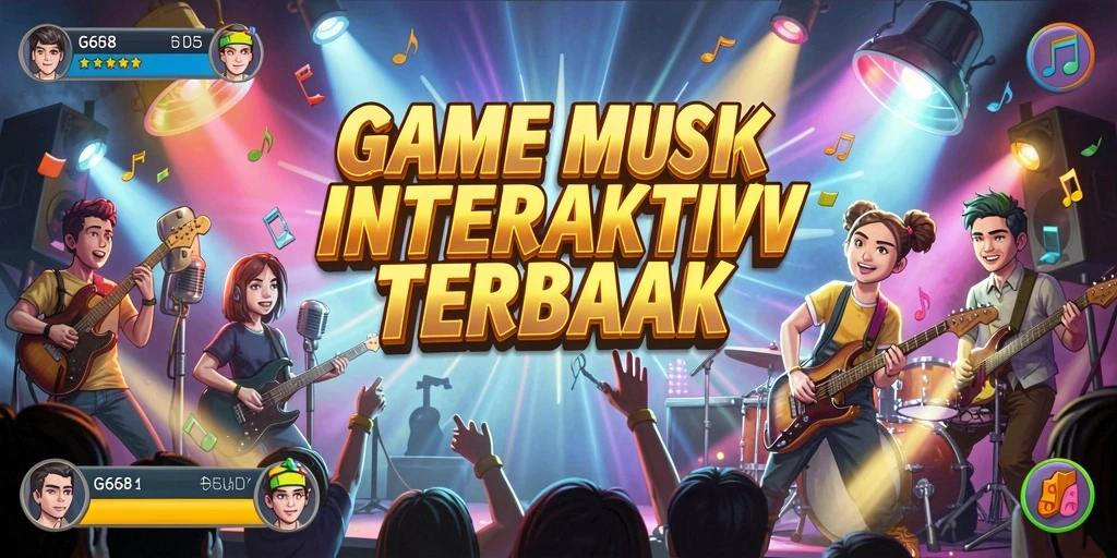 Tampilan dinamis gameplay G668 dengan berbagai tantangan musik.