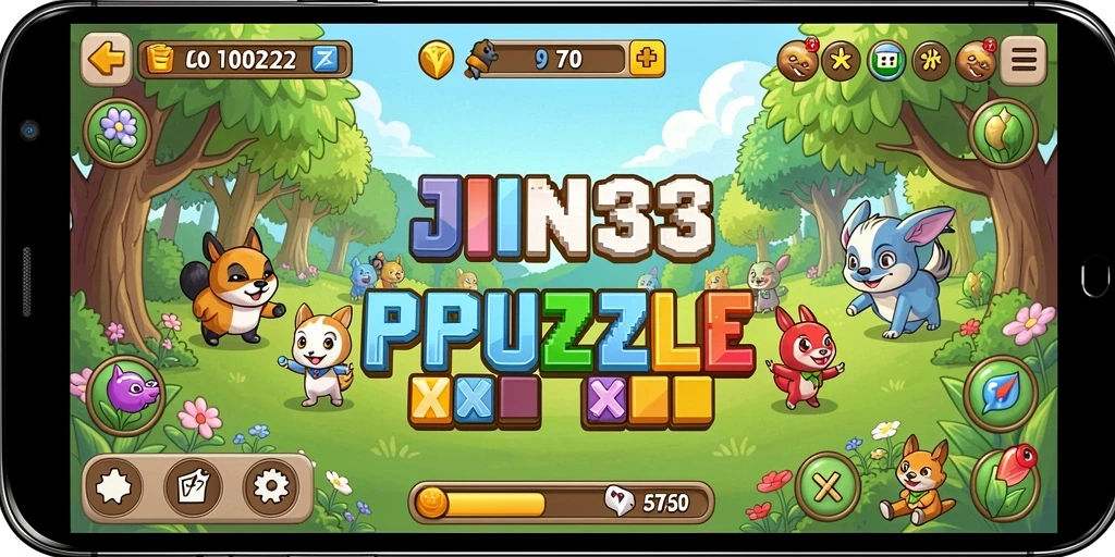 Tampilan gameplay seru JIN33 yang penuh warna dan tantangan.