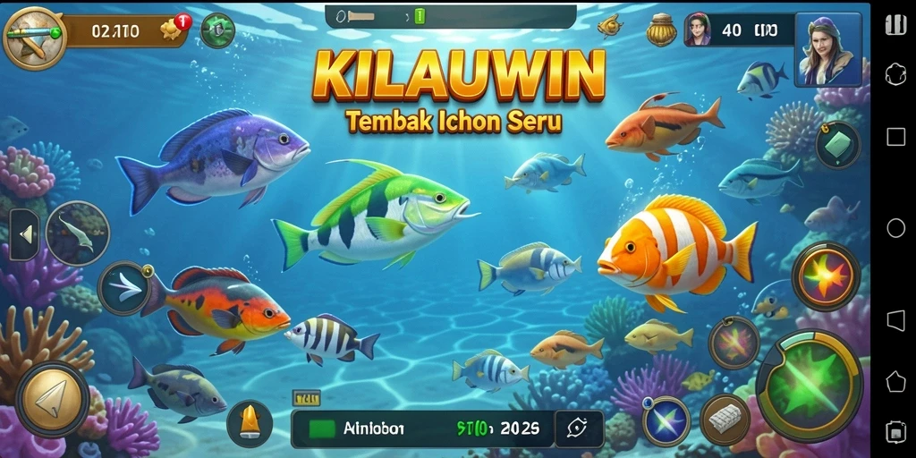 Tampilan gameplay KILAUWIN dengan aksi menangkap ikan yang seru.