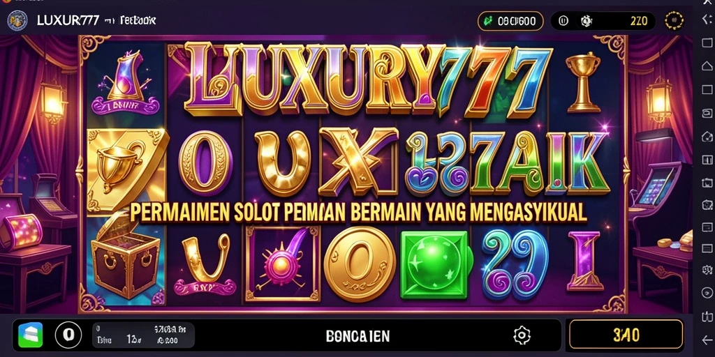 Tampilan gameplay slot memukau dari LUXURY777 yang penuh warna.