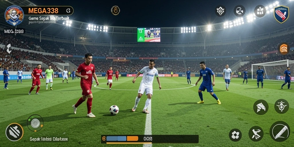 Gameplay seru dari MEGA338 yang menampilkan aksi di lapangan sepak bola.