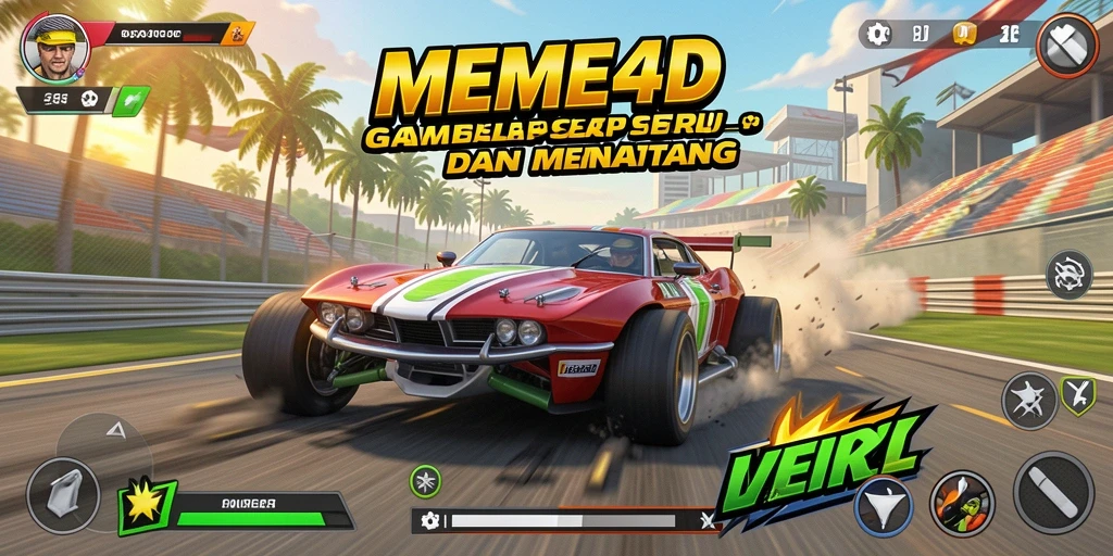 Tampilan mendebarkan dari balapan dalam MEME4D.