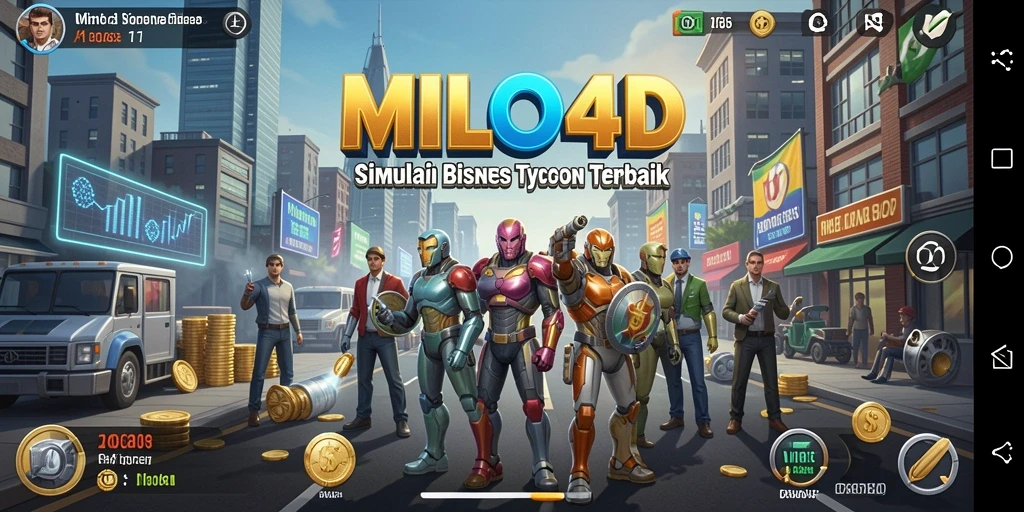 Tampilan gameplay <strong>MILO4D</strong> yang menarik dan interaktif dalam simulasi bisnis.