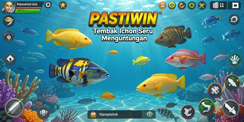 Screenshot PASTIWIN menampilkan momen aksi seru dalam permainan Tembak Ikan.