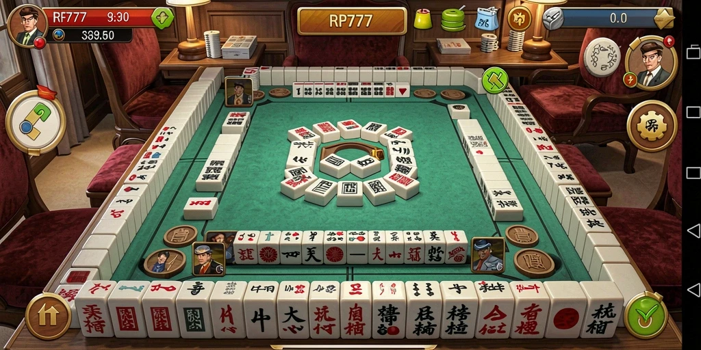 Screenshot gameplay <strong>RR777</strong> menampilkan momen seru dan strategi permainan Mahjong.