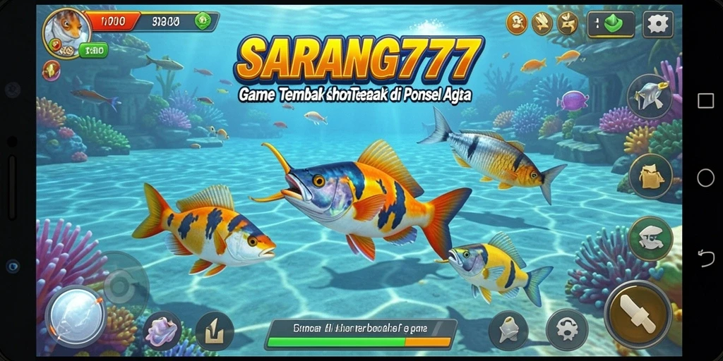 Tangkapan ikan berwarna-warni dalam gameplay SARANG777.