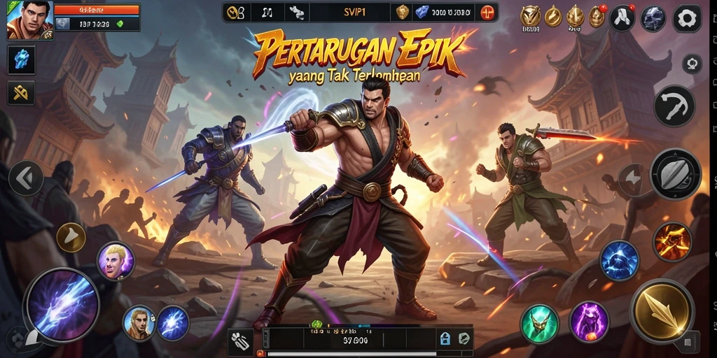 Tampilan gameplay SVIP1 yang mendebarkan dan penuh aksi pertarungan.