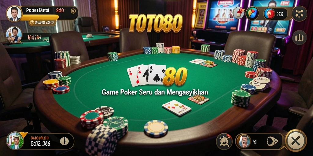 Screenshot gameplay TOTO80 yang menampilkan keseruan bermain Poker.